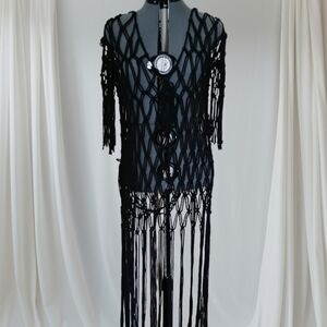 Black macrame dress